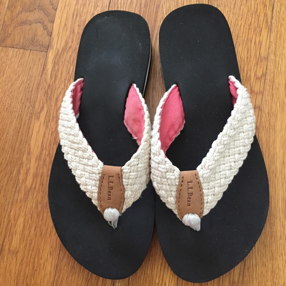 L.L. Bean Maine Isle Woven Flip-flops NWOT
